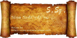 Sisa Szörény névjegykártya
